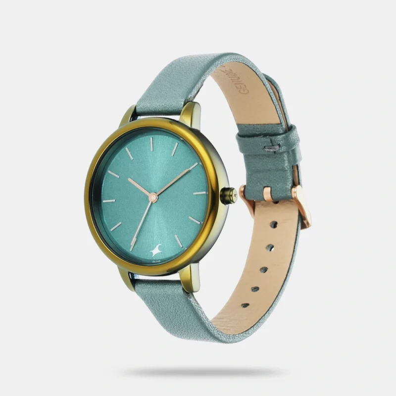 Fastrack Glitch Quartz Analog Blue Dial Leather Strap Watch for Girls - NS6234QL02 - Image 2