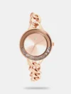 Impress all those around you by donning this analog watch from Fastrack. Encased in a 30 mm case, the gold round-shaped dial, features a plain 3-hand functionality, quartz movement and a crown for time adjustment. The stainless steel bracelet comes in a gold hue that further elevates the look of the watch. Besides, it has a water resistance of up to 30 m and is completed with a hook buckle to ensure a secure fit on the wrist.
