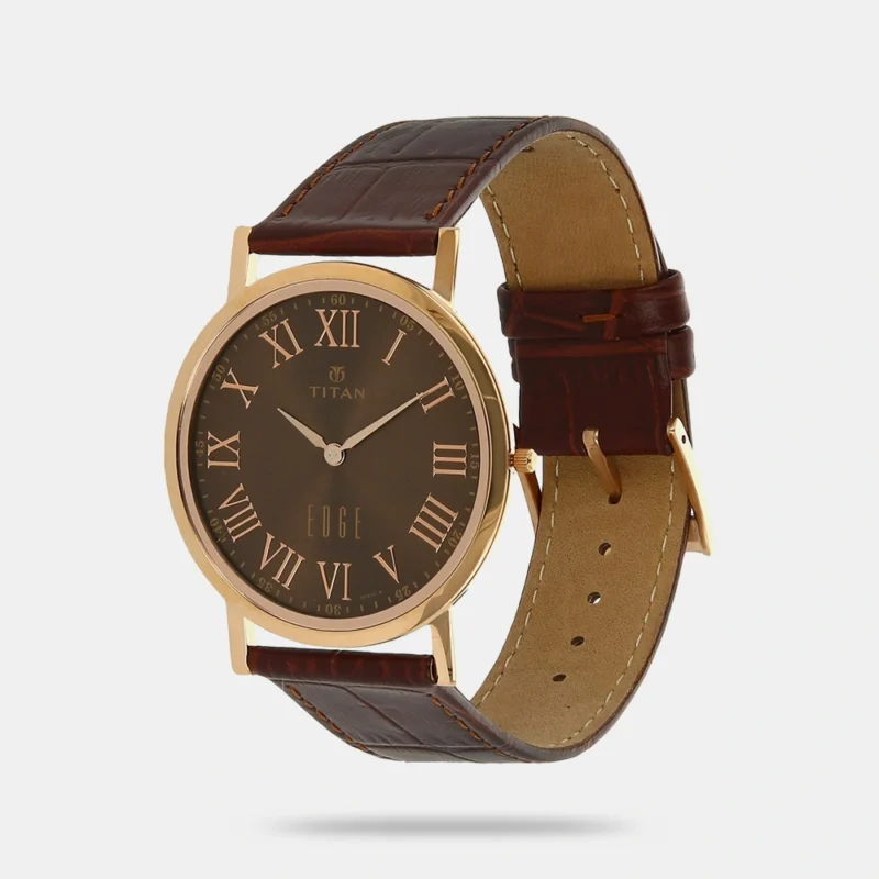 Titan Quartz Analog Brown Dial Leather Strap Watch for Men - NT1595WL03 - Image 2