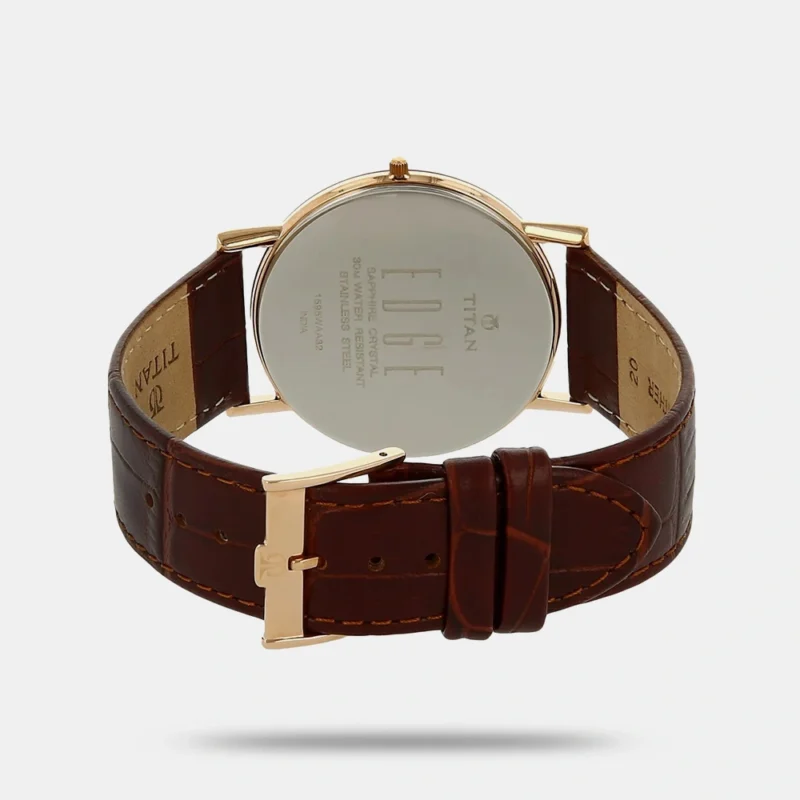 Titan Quartz Analog Brown Dial Leather Strap Watch for Men - NT1595WL03 - Image 3