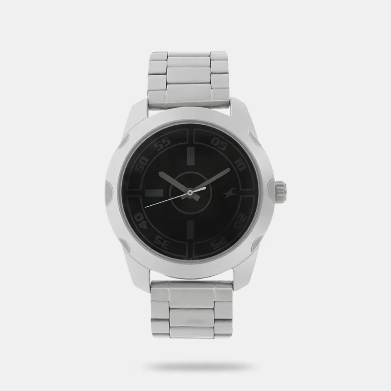 Fastrack Quartz Analog Black Dial Stainless Steel Strap Watch for Guys - NT3123SM01