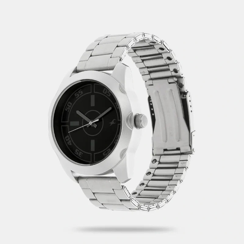 Fastrack Quartz Analog Black Dial Stainless Steel Strap Watch for Guys - NT3123SM01 - Image 2