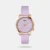 For a touch of elegance, choose this women's analog stainless steel watch. The 36mm round case beautifully complements the lavender dial, and the quartz movement guarantees precise timekeeping. The 17mm lavender leather strap adds a touch of style and secures with a tang buckle. With 3 ATM water resistance, it's suitable for daily wear. Protected by mineral glass, this watch is lightweight at 40 grams and boasts a 9mm case thickness. It comes with a 2-year warranty and originates from India.
