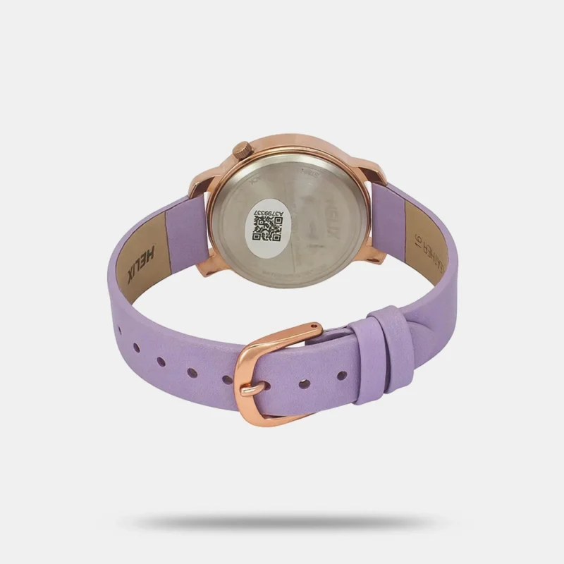 Helix Women Quartz Lavender Dial Analog Leather Watch - TW032HL44 - Image 4