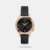 Complement your personality with this women's analog watch from the Summer Cool collection by Helix. Enclosed in a 33.7 mm case, the black round dial looks quite attractive. It displays plain three hands and a crown for time adjustment. The genuine leather strap showcases a black hue that uplifts the look of the watch. Furthermore, it is completed with a buckle clasp to ensure a secure fit on the wrist.