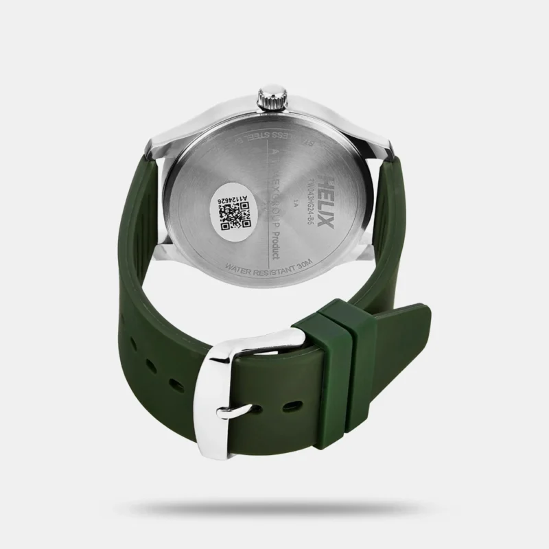 Helix By Timex Green Round Analog Silicone Watch Men - TW043HG24 - Image 4