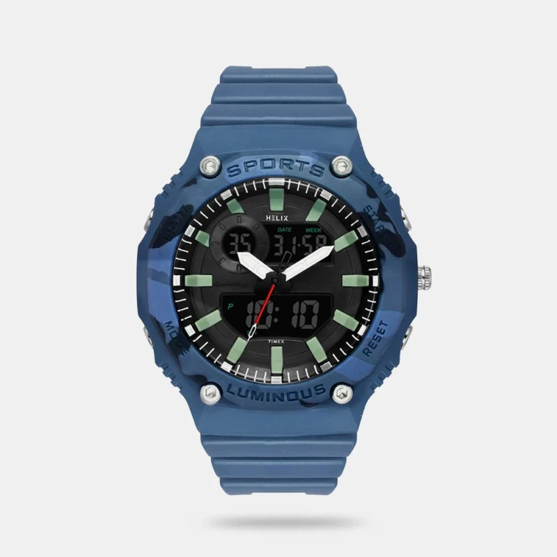 Helix Men Black Round Dial Quartz Analog-Digital Watch - TWESK4702T