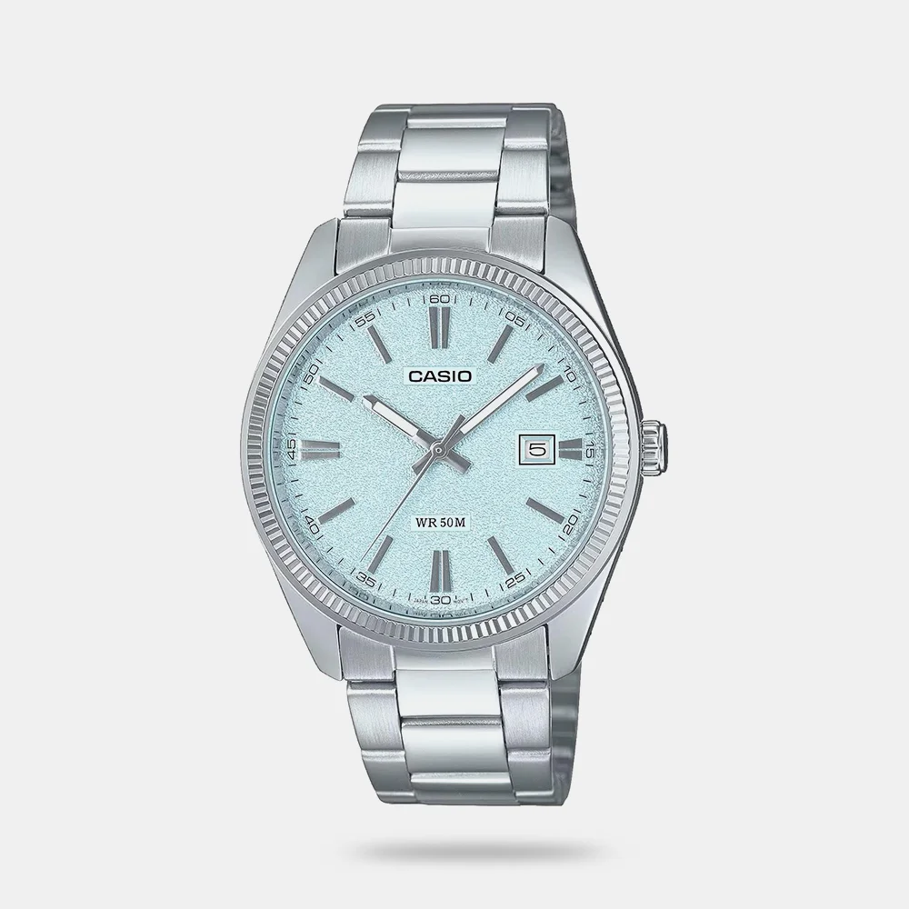 https://watchpalace.in/product/casio-mtp1302da-2a2v-mens-vintage-classic-stainless-steel-matte-light-blue-dial-date-analog-watch-a2486/ Casio MTP1302DA-2A2V Men's Vintage Classic Stainless Steel Matte Light Blue Dial Date Analog Watch - A2486