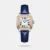 Discover the refined charm of this Lee Cooper women's watch, designed in a graceful square shape with a rose gold case and deep brown leather strap. The white dial with Roman numerals and blue hands evokes timeless sophistication, while the classic buckle ensures a comfortable fit for daily elegance.
