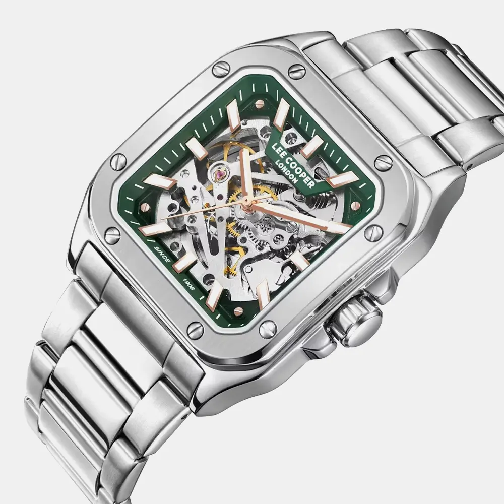 https://watchpalace.in/product/lee-cooper-analog-green-square-dial-mens-watch-lc08198-370/ Lee Cooper Analog Green Square Dial Men's Watch - LC08198.370 - Image 4