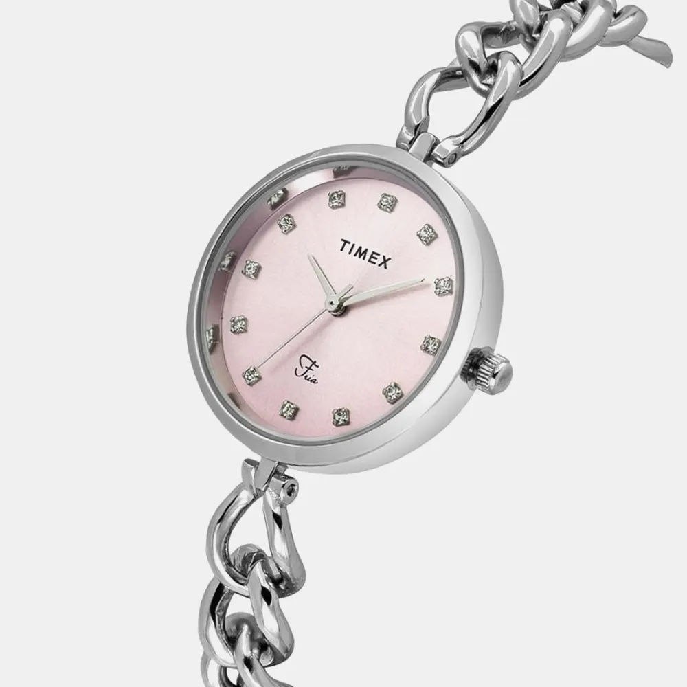 https://watchpalace.in/product/timex-fria-pink-round-dial-analog-womens-watch-twel23800/ TIMEX Fria Pink Round Dial Analog Women's Watch - TWEL23800 - Image 3