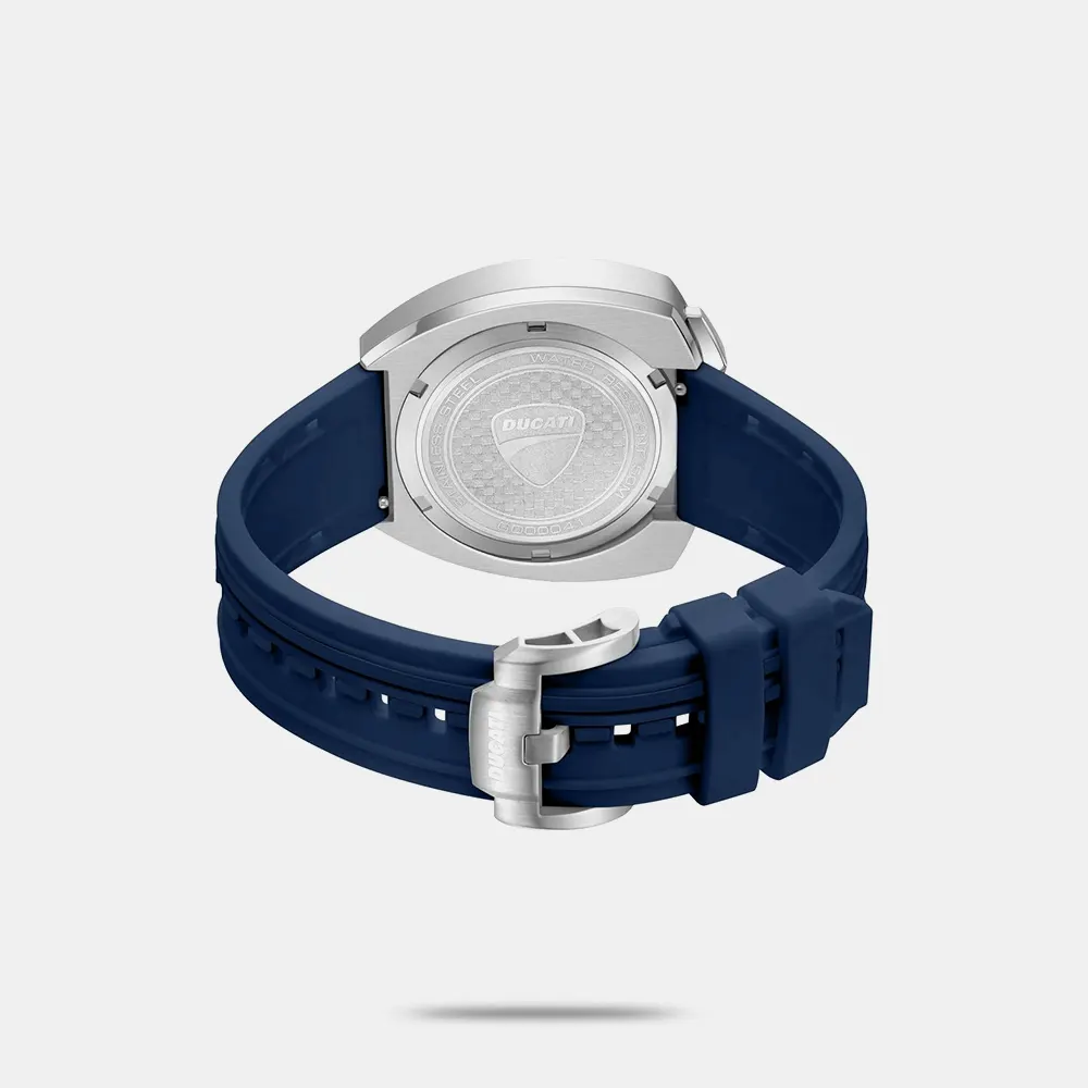 Ducati Quartz Chronograph Blue Dial Blue Silicone Strap Watch For Men - DTWGO0004102W - Image 3