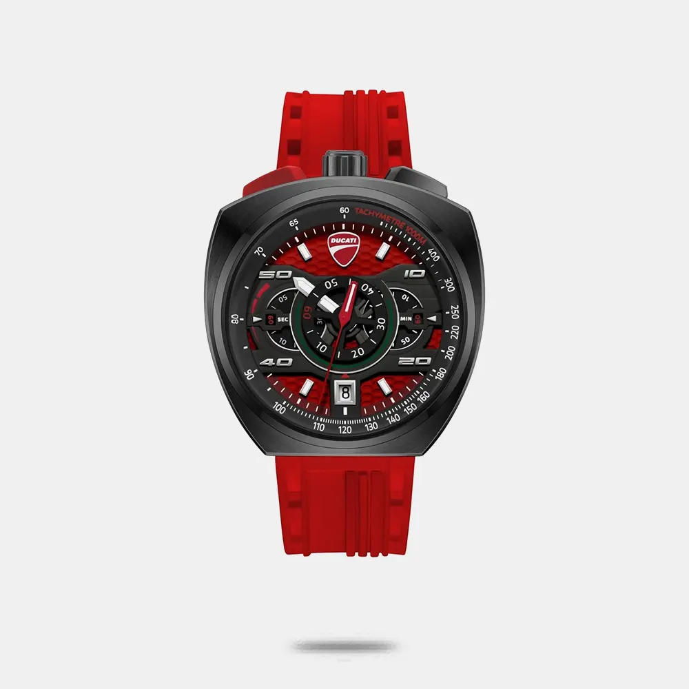 https://watchpalace.in/product/ducati-quartz-chronograph-red-dial-red-silicone-strap-watch-for-men-dtwgo0004105w/ Ducati Quartz Chronograph Red Dial Red Silicone Strap Watch For Men - DTWGO0004105W