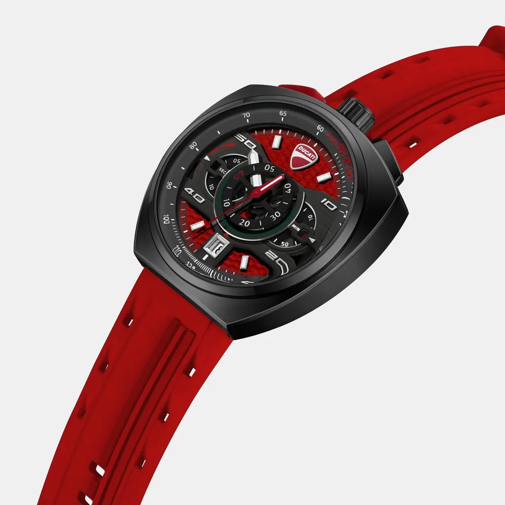 https://watchpalace.in/product/ducati-quartz-chronograph-red-dial-red-silicone-strap-watch-for-men-dtwgo0004105w/ Ducati Quartz Chronograph Red Dial Red Silicone Strap Watch For Men - DTWGO0004105W - Image 2