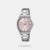 Discover Casio watch for women, featuring a pink dial, a silver strap made of stainless steel in a round case. Built with mineral and stainless steel body to balance clarity and durability. Dimensions include 30.5 mm dial size, 6 - 9 mm profile for comfortable wear. Key features: quartz movement, analog display, 5 atm water resistance. A secure foldover clasp ensures a dependable fit.