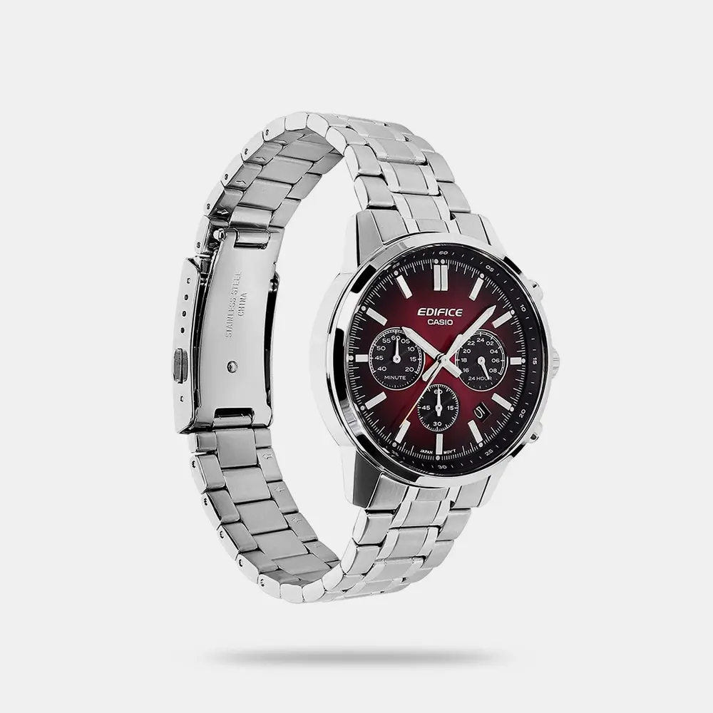 https://watchpalace.in/product/edifice-men-quartz-maroon-dial-chronograph-stainless-steel-watch-ed695/ Edifice Men Quartz Maroon Dial Chronograph Stainless Steel Watch-ED695 - Image 2