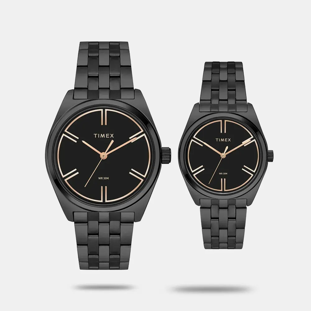 https://watchpalace.in/product/timex-trendline-black-pair-watch-tw00pr361/ Timex Trendline Black Pair Watch - TW00PR361