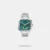 Discover Timex watch for men, featuring a green dial, a silver strap made of stainless steel in a square case. Built with stainless steel body to balance clarity and durability. Dimensions include 46.2 mm dial size, 21 - 30 mm strap width, 6 - 9 mm profile for comfortable wear. Key features: quartz movement, chronograph display, 5 atm water resistance. A secure foldover clasp ensures a dependable fit.