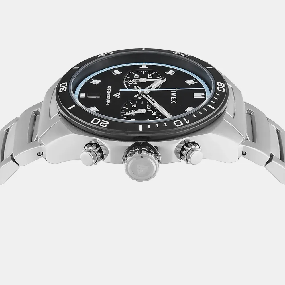 https://watchpalace.in/product/trendline-men-quartz-green-dial-multi-function-leather-tweg34700/ Men Dial & Stainless Steel Bracelet Style Straps Analogue Chronograph - TWEG34802 - Image 4