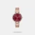 The Timex Deep Red Dial Analog Women's Watch (TWEL18724) is a stunning timepiece that combines bold elegance with everyday practicality. Featuring a 35 mm brass round case, deep red dial, and a comfortable stainless-steel strap, this analog quartz watch adds a luxurious touch to any outfit. Mineral glass protects the dial, while the sleek design ensures it pairs perfectly with both casual and formal attire. With 30 meters of water resistance, it is both stylish and reliable for daily wear.