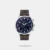 Discover Timex watch for men, featuring a blue dial, a brown strap made of leather in a round case. Built with mineral and stainless steel body to balance clarity and durability. Dimensions include 45.28 mm dial size, 21 - 30 mm strap width, 10 - 14 mm profile for comfortable wear. Key features: quartz movement, multi-function display, 5 atm water resistance. A secure pin buckle ensures a dependable fit.