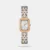 Elevate your wrist game with the striking Armani Exchange Faye. This contemporary timepiece features a modern 27mm rectangular stainless steel case and a minimalist silver sunray dial. Finished with a versatile silver and rose gold two-tone link bracelet, it delivers the perfect balance of geometric edge and classic elegance for any outfit.