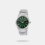 An elegant everyday men's quartz timepiece featuring a striking textured green dial with gold-colored accents and a clean date display window. It is built with a durable 38.9mm stainless steel case, a matching metal bracelet, and a scratch-resistant sapphire crystal. Powered by the reliable Seiko Calibre 6N52 movement, it offers 100-meter water resistance and Lumibrite hands for reliable visibility in the dark.