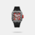 The Tornado Xenith T24302-XSBB is a bold, modern men's automatic watch featuring a striking red and black tonneau skeleton dial that showcases its Japanese mechanical movement. Built with a durable gunmetal stainless steel case, sapphire-coated crystal, and a sporty black silicone strap, it combines rugged 100m water resistance with a high-end, industrial aesthetic.