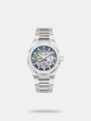 https://watchpalace.in/product/tornado-autonova-mens-automatic-blue-dial-watch-t24303-tbth/ The Tornado Autonova (T24303-TBTH) is a premium men's automatic watch featuring a striking 41mm octagonal 316L stainless steel case. It showcases an intricate dark green skeleton dial that exposes its precise mechanical movement, paired with a sophisticated two-tone gold-plated integrated steel bracelet, highly scratch-resistant sapphire-coated glass, and 100-meter water resistance.