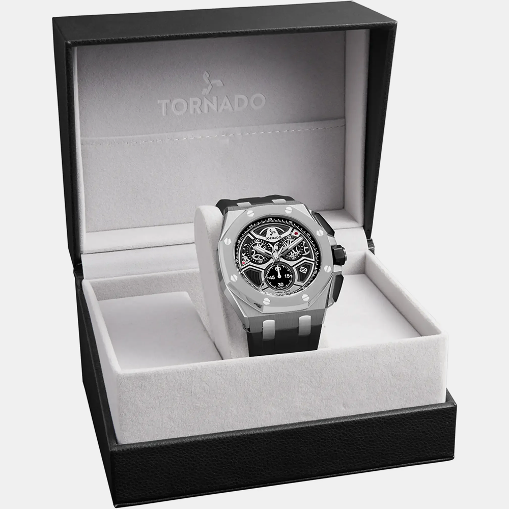https://watchpalace.in/product/tornado-mens-chronograph-black-dial-watch-t25103-ssbb/ Tornado Men's Chronograph black Dial Watch - T25103-SSBB - Image 5