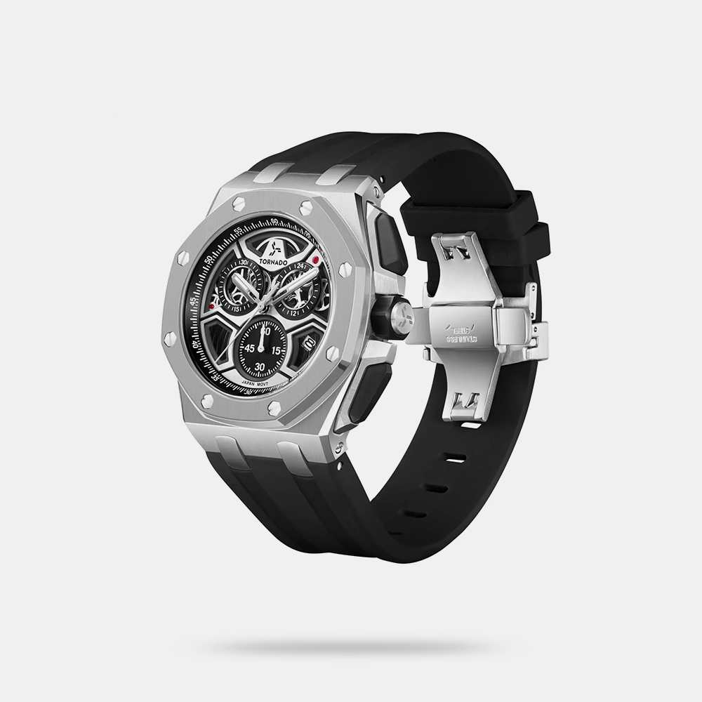 https://watchpalace.in/product/tornado-mens-chronograph-black-dial-watch-t25103-ssbb/ Tornado Men's Chronograph black Dial Watch - T25103-SSBB - Image 4