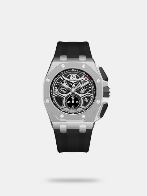Tornado Men's Chronograph black Dial Watch - T25103-SSBB