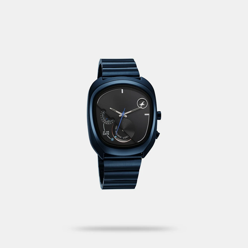 https://watchpalace.in/product/fastrack-cosmic-tribe-quartz-black-shaped-dial-mens-watch-stainless-steel-strap-material-watches-for-men-analog-3327qm01/ Fastrack UFO Black Dial Multifunction Men's Watch 3327QM01 - Image 3