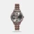 This Casio Enticer features a grey dial with a chocolate brown ion-plated case and a stainless steel band. It includes three functional sub-dials for day, date, and 24-hour time presentation.