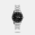 Discover Casio watch for women, featuring a black dial, a silver strap made of stainless steel in a round case. Built with mineral and stainless steel body to balance clarity and durability. Dimensions include 42 mm dial size for comfortable wear. Key features: quartz movement, analog display, 3 atm water resistance. A secure foldover clasp ensures a dependable fit.