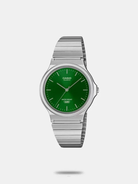 Youth Unisex Quartz Green Dial Analog Stainless Steel Watch A2552