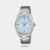 The Casio UTP-1302PD-2A2V is a classic analog watch featuring a light blue sunray dial, stainless steel bracelet, and date display at the 3 o'clock position. Its clean, contemporary design and mid-size case make it suitable for both casual and formal occasions.