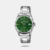 The Casio A2566 is a stylish, mid-size unisex analog watch featuring a vibrant sunburst green dial housed in a classic round silver case with a premium fluted bezel. Equipped with a reliable quartz movement, a dedicated date display, and a matching silver stainless steel triple-fold clasp bracelet, it offers a timeless luxury aesthetic with everyday 50-metre water resistance.