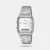 Discover Casio watch for unisex, featuring a white dial, a silver strap made of stainless steel in a rectangular case. Built with resin and resin body to balance clarity and durability. Dimensions include 38 mm dial size, 6 - 9 mm profile for comfortable wear. Key features: quartz movement, analog-digital display. A secure foldover clasp ensures a dependable fit.
