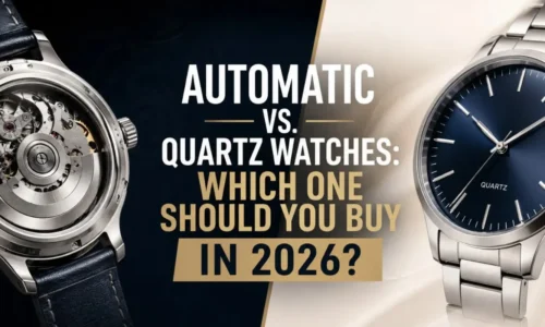 Automatic watch and quartz watch side-by-side with blog headline reading Automatic vs. Quartz Watches: Which One Should You Buy in 2026?