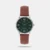 The Casio Enticer A2447  LTP-SN5YL-3A is a stylish, vintage-inspired women's analog watch that beautifully pairs a deep forest green dial with a premium, wide dark-tan leather cuff strap. Housed in an elegant gold ion-plated stainless steel case with mineral glass, this sleek 8mm thin timepiece operates on a reliable 3-year quartz movement and features everyday 30-meter water resistance, making it an ideal minimalist accessory for both casual and formal wear