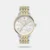 Discover Timex watch for men, featuring a silver dial, a dual tone strap made of stainless steel in a round case. Built with mineral and brass body to balance clarity and durability. Dimensions include 41 mm dial size, 11 - 20 mm strap width, 10 - 14 mm profile for comfortable wear. Key features: quartz movement, multi-function display, 3 atm water resistance. A secure deployment clasp ensures a dependable fit.