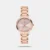 The Timex Trendline TWEL22304 is an elegant, monochromatic rose gold analog watch for women