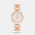 The Timex Trendline TWTL16401T is a stylish women's analog watch featuring a 30mm pink dial, a durable brass case, and an elegant rose gold mesh-style brass strap. Equipped with a reliable quartz movement and 3 ATM water resistance, this versatile timepiece blends minimalist charm with modern fashion, making it perfect for both daily casual wear and formal occasions