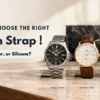 Stainless steel, leather, and silicone strap watches displayed side by side at Watch Palace