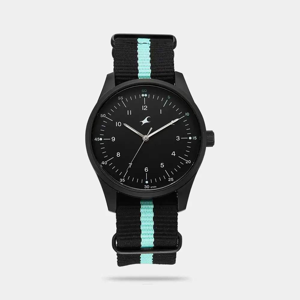 https://watchpalace.in/product/fastrack-stunners-quartz-analog-black-dial-two-toned-nylon-strap-watch-for-guys-38214np02/ Fastrack Stunners Quartz Analog Black Dial Two Toned Nylon Strap Watch For Guys - 38214NP02
