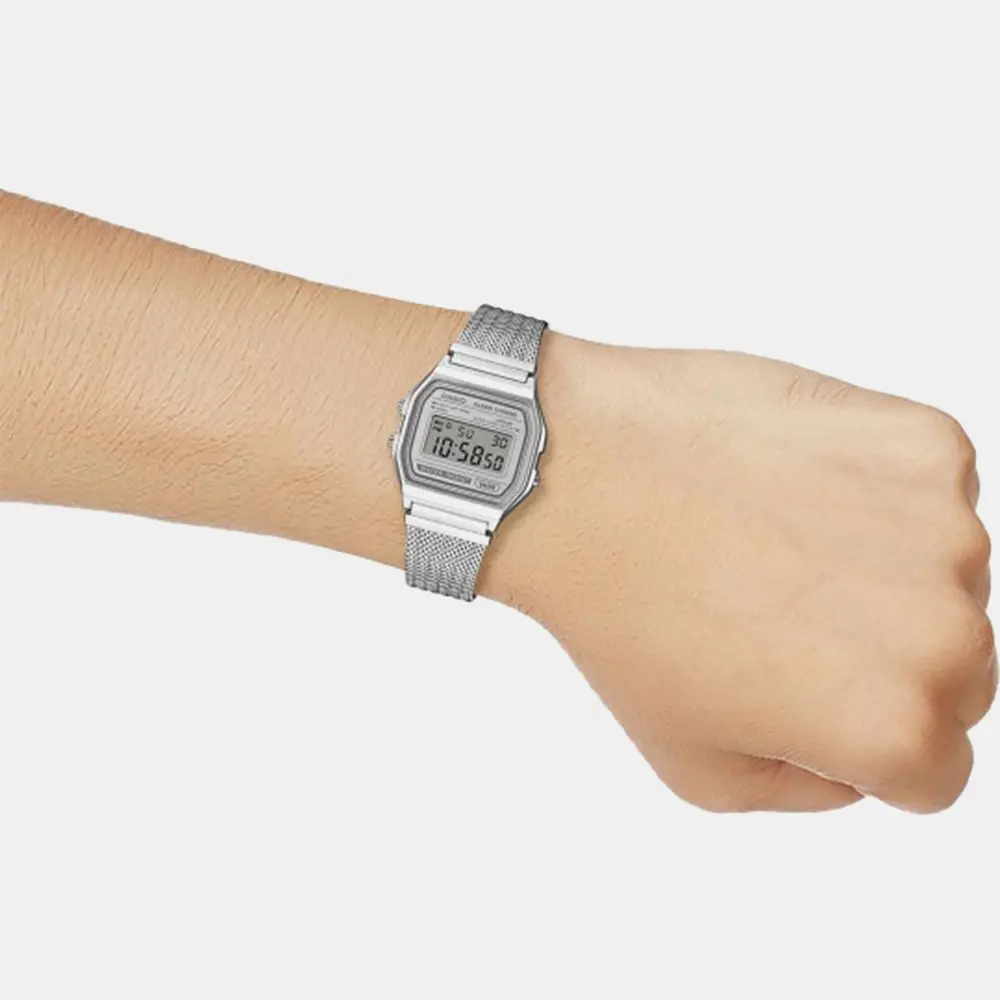 https://watchpalace.in/product/vintage-series-digital-stainless-steel-mesh-band-watch-d414/ Vintage Series Digital Stainless Steel Mesh Band Watch - D414 - Image 5
