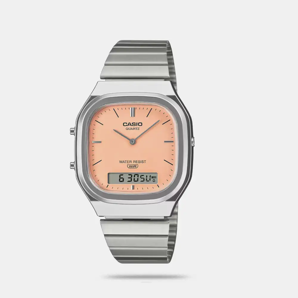 https://watchpalace.in/product/vintage-series-analog-digital-orange-dial-stainless-steel-watch-d430/ Vintage Series Analog-Digital Orange Dial Stainless Steel Watch - D430