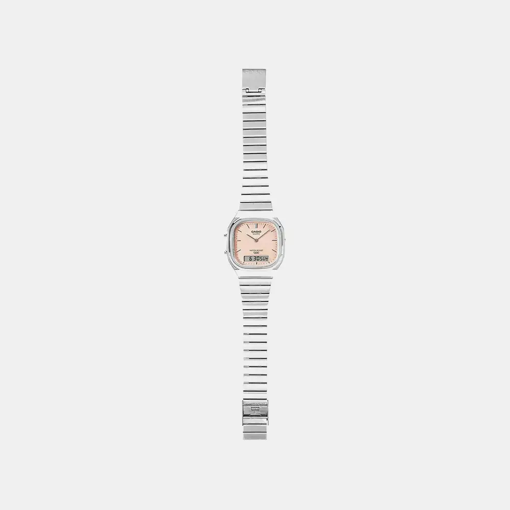 https://watchpalace.in/product/vintage-series-analog-digital-orange-dial-stainless-steel-watch-d430/ Vintage Series Analog-Digital Orange Dial Stainless Steel Watch - D430 - Image 3