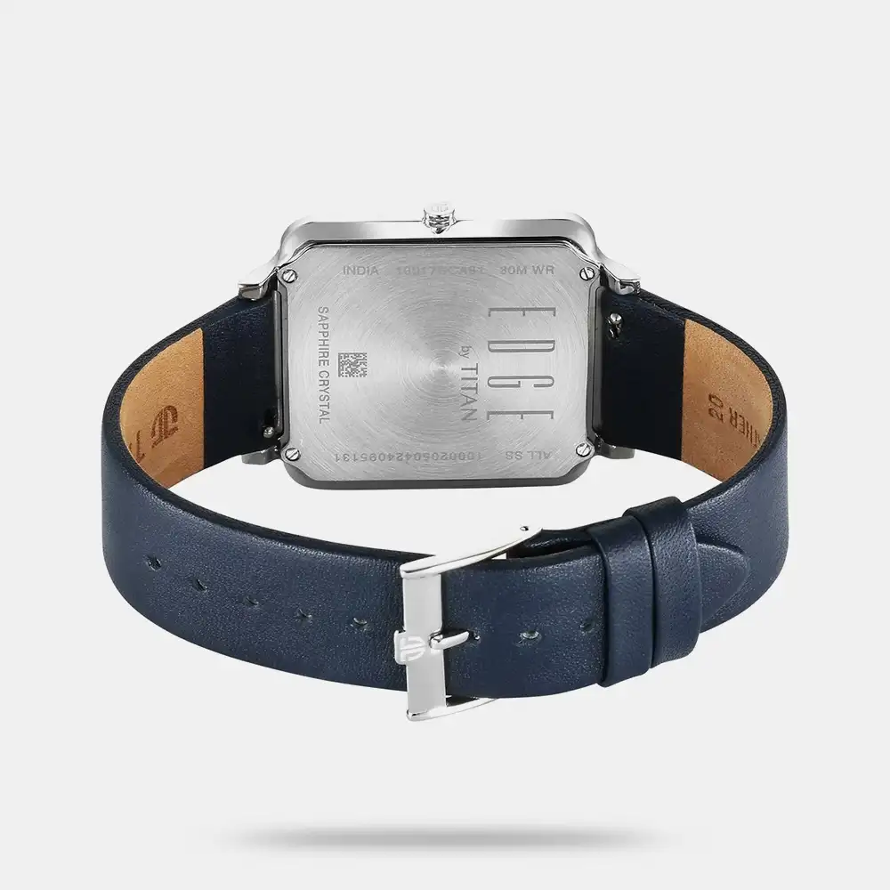 https://watchpalace.in/product/titan-edge-quad-quartz-analog-white-dial-with-blue-leather-strap-watch-for-men-nt10017sl01/ Titan Edge Quad Quartz Analog White Dial With Blue Leather Strap Watch For Men - NT10017SL01 - Image 3